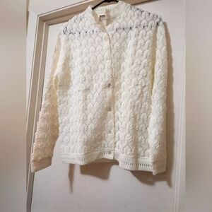 Vintage Montgomery Ward Open Knit Sweater Size 40 (Approx  Medium)